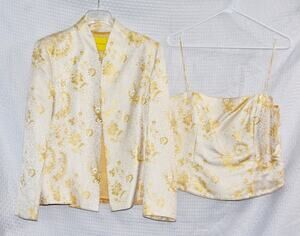 Flores & Flores Brocade Jacket & Bustier Size 14
